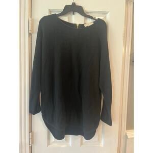 Michael Kors Tunic Black Sweater Women Large Neutral Minimalist Money Academia